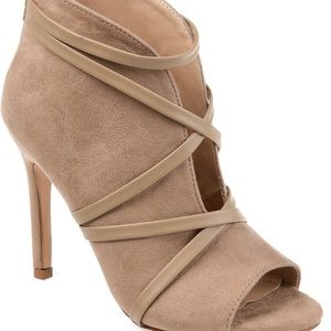 journee collection woman samara peep toe booties